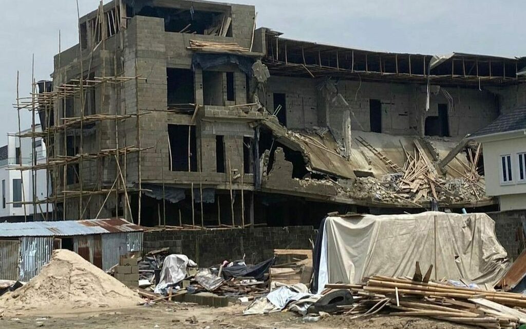 Building Under Construction Collapses In Lekki