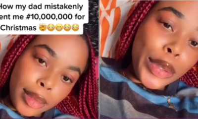 Nigerians react As Lady Claims Her Dad Mistakenly Credited Her With 10 Million Naira for Christmas (Video)