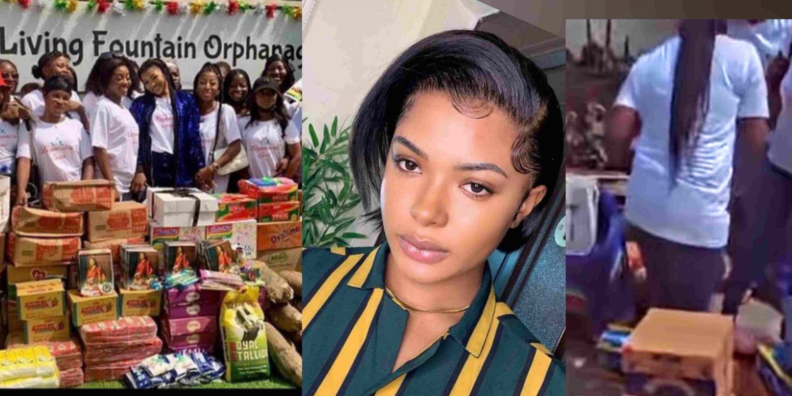 Liquorose shows us how to celebrate Xmas as she donates foodstuff, other items to orphanage