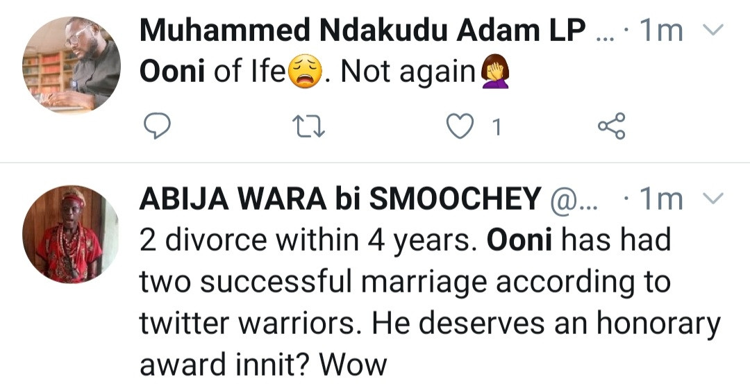 2nd divorce within 4 years - Nigerians react as Queen Naomi announces her marriage to Ooni of Ife is over