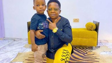 Actor Chinedu Ikedieze shows off his son for the first time, Nigerians react (Photos)