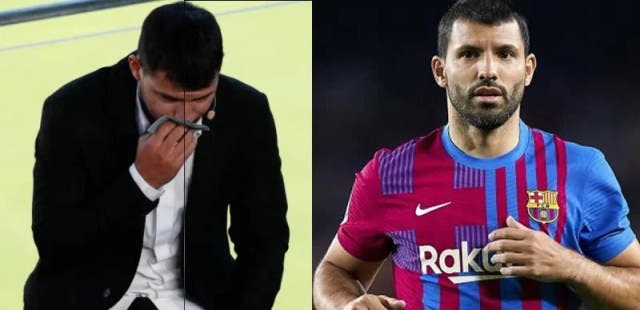 Sergio Aguero sobs as he retires from football over heart problem