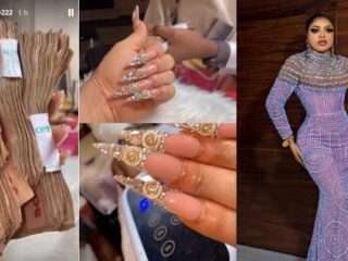 Bobrisky receives N1.5million cash from his boyfriend for his nails (Video)