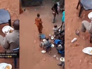 Nigerians react to video of man who reportedly consumed 3 plates of fufu at event