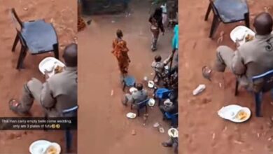 Nigerians react to video of man who reportedly consumed 3 plates of fufu at event