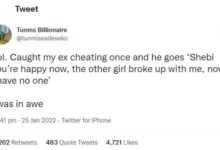 Nigerian lady recounts how her ex lambasted her for catching him cheating