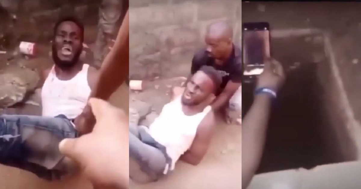 Nigerian man nabbed after digging a grave in his room and attempting to bury his victim alive (video) – Newspot Nigeria