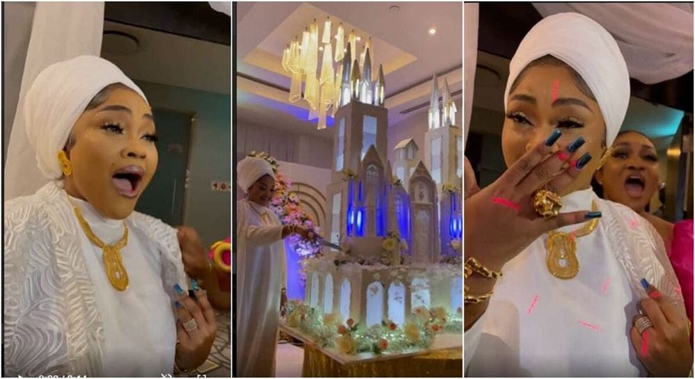 Mercy Aigbe in tears as friends throw a surprise for her