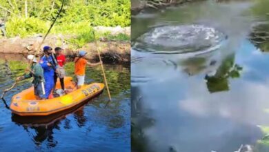 Body of missing dad found in river being eaten by huge crocodile in Indonesia