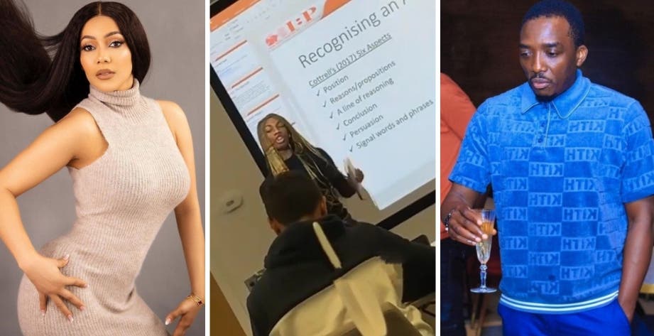 BBNaija Maria, Bovi, Others react to footage of James Brown presenting to his coursemates during class in UK