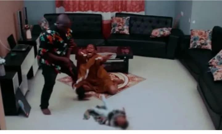 <div class="paragraphs"><p>CCTV footage of husband flogging wife with belt and flinging son</p></div>