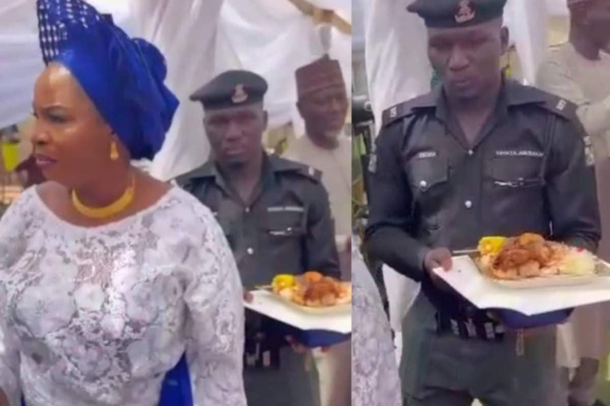 Police HQ reacts to viral video of officer carrying female VIP's food
