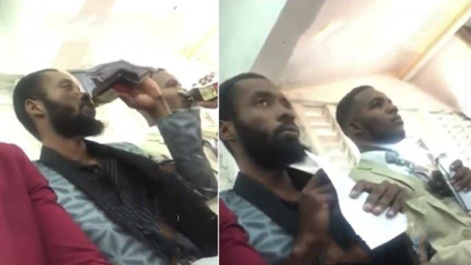 Two young men caught drinking alcohol during church service