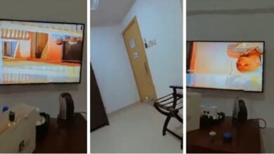 Man cries out after seeing N45K hotel room TV hung upside down