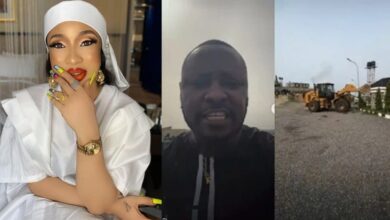 “You messed with the wrong woman” – Tonto Dikeh writes as ex-lover, Kpokpogri laments over demolition of his house.