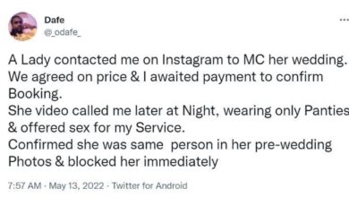 Man narrates how bride-to-be offered him sex as payment for MC job at her wedding