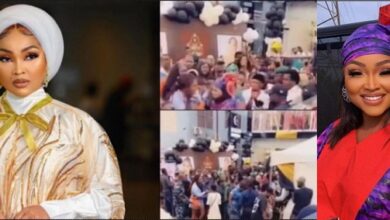 Drama As Mercy Aigbe Engages Businesswoman In Public F!ght After Being Thrown A Bottle (Video)