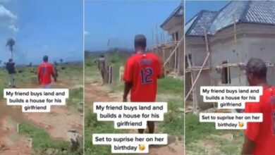 Nigerian man begins building house for girlfriend to surprise her on her birthday