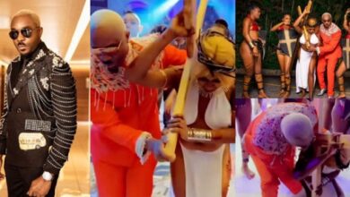 “This Is Blasphemy” – Uproar As Pretty Mike Makes Mockery Of Jesus Christ With His Entrance At Funny Bone’s Wedding (Photos And Video)