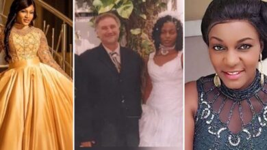 ‘So you Have an Oyibo Husband Also’– Reactions as a throwback of Queen Nwokoye on a Wedding Gown surfaced online