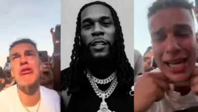 White man cries uncontrollably while watching Burna Boy perform in real life (Video)