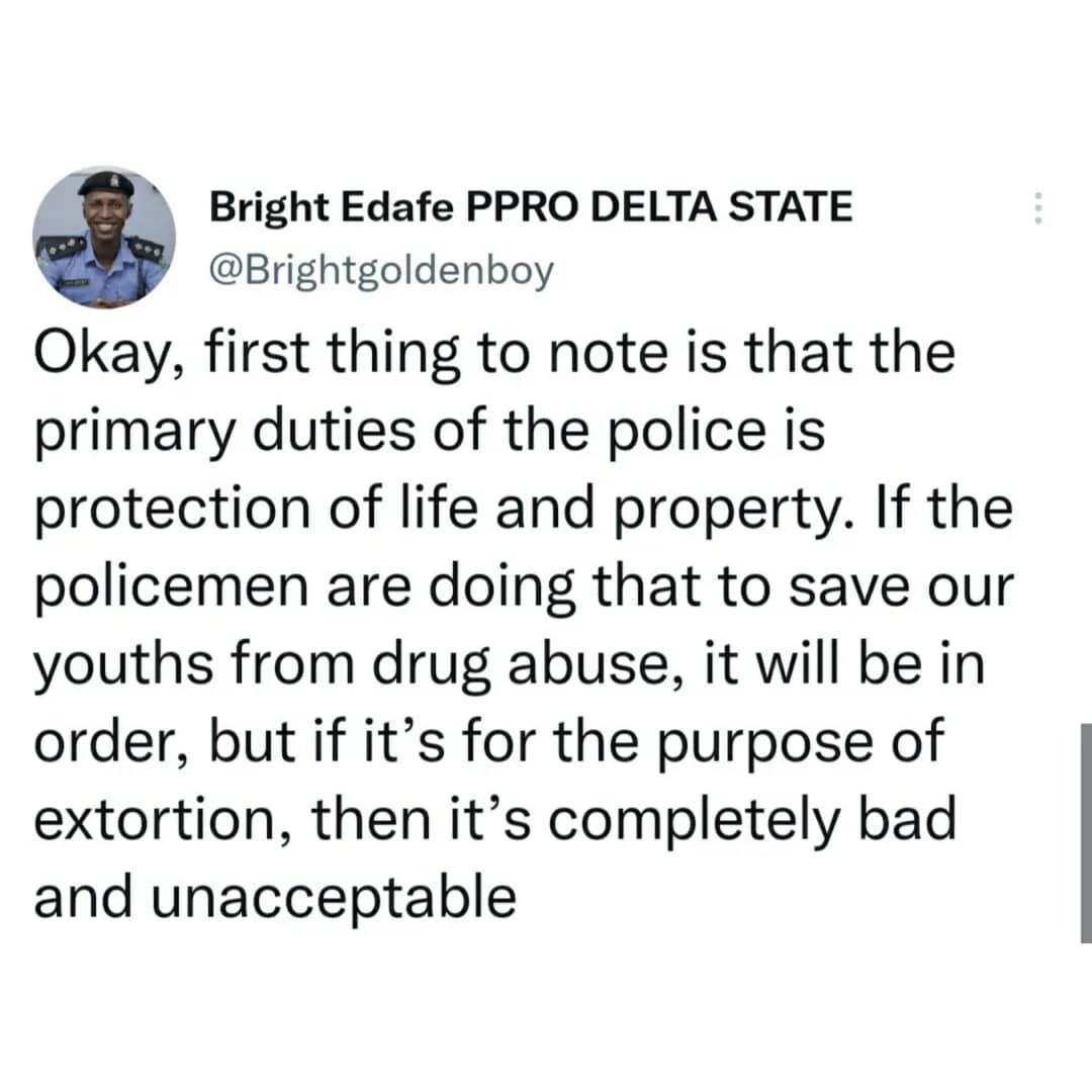 Twitter stories: Policemen in Delta stop man to search his tongue