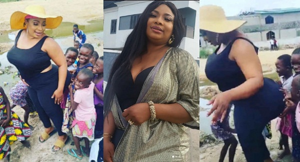 “This Is Morally Wrong!! Why Are You Corrupting The Kids?” – Laide Bakare Dragged To Filth For Allowing Kids Play With Her Backside (Video)