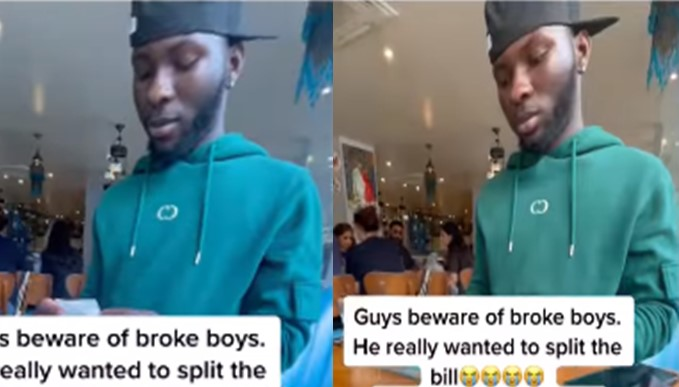 Lady argues with her date for expecting her to pay for expensive food she ordered