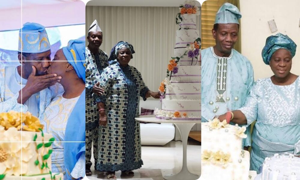 “She stood by me, suff€red with me when we had nothing”- RCCG G.O, E.A Adeboye says as he celebrates 55th wedding anniversary with wife (Photos)