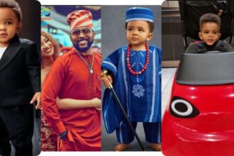 “The Love Of My Entire Life”- Adesua Etomi & Husband Banky W Share Lovely First Photos Of Their Son