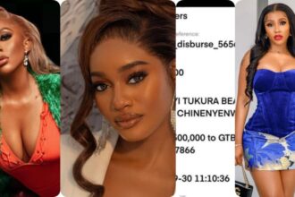 Boss Lady With The Doings , Reactions As Beauty Tukura Gifts Mercy Eke A Large Amount Of Cash For Her Birthday (Screenshots)