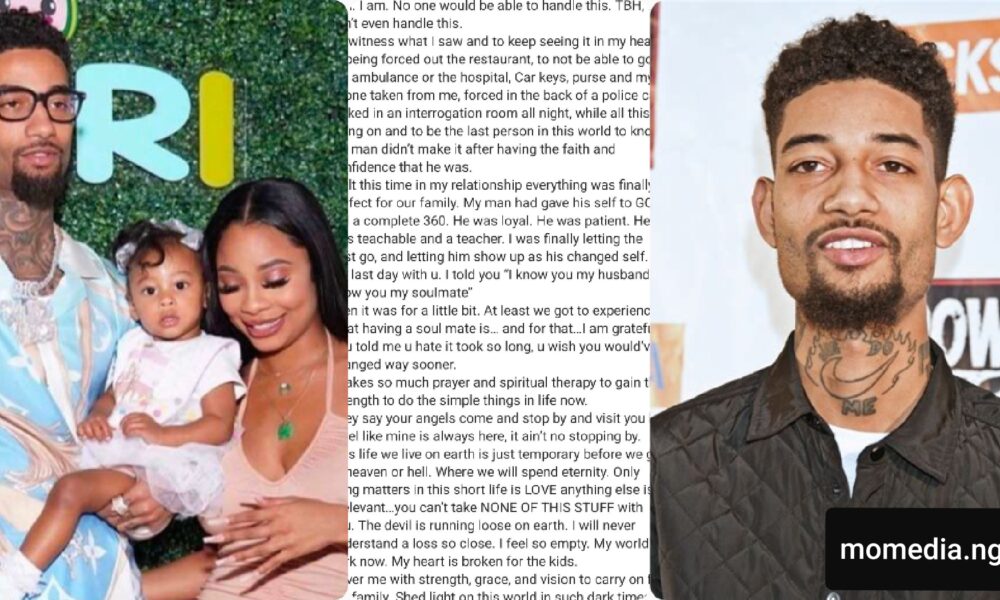 “My World Is Dark Now. My Heart Is Broken For The Kids” – Rapper PnB Girlfriend Penned Lengthy Note As She Continue To Mourn Him