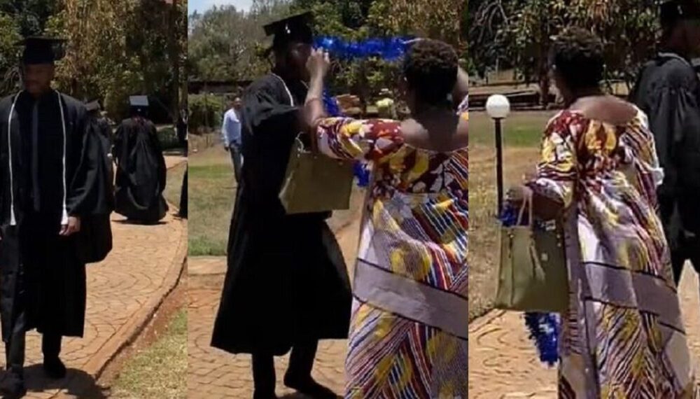 “She Is The Only Genuine Person That Feels Deeply Happy For You” – Reactions As Boy Says He Feels Embarrassed By His Mom Show Of Love On His Graduation Day (Video)