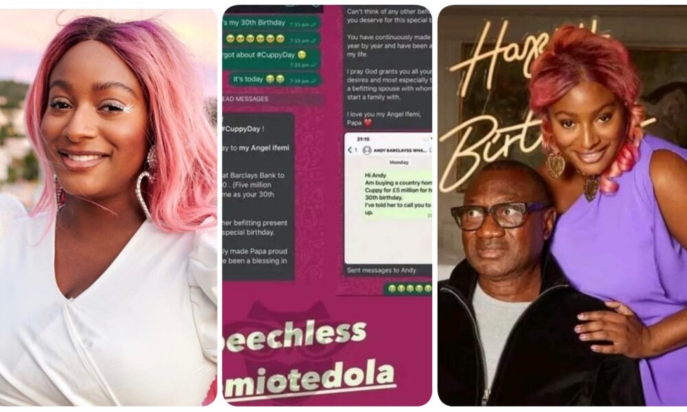 “Speechless”- Cuppy Writes As Femi Otedola gifts Her £5,000,000 Country Home for her 30th birthday