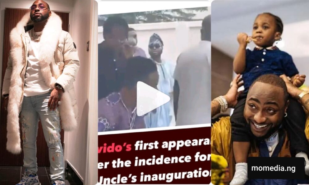 “He’s Always There For His Family, No Matter What He’s Passing Through” – Reactions As Singer, Davido Makes First Public Appearance At His Uncle’s Inauguration Ceremony Today