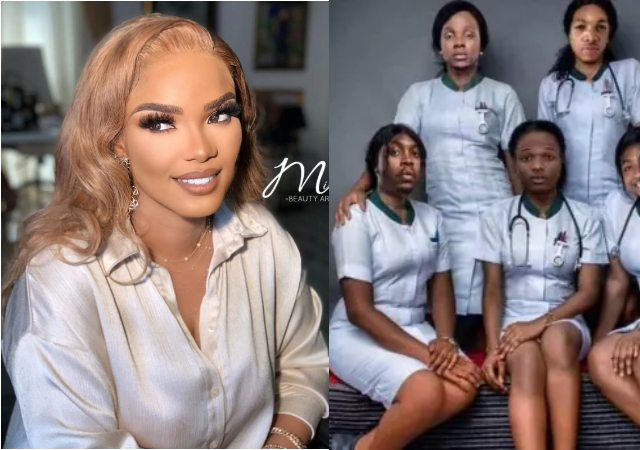 “Davido reminds me of one nurse Bisi always smiling” – Iyabo Ojo shares photoshopped picture of selected singers