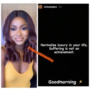 "Suffering Is Not An Achievement, Normalize Luxury In Your Life "- Bella Okagbue Says