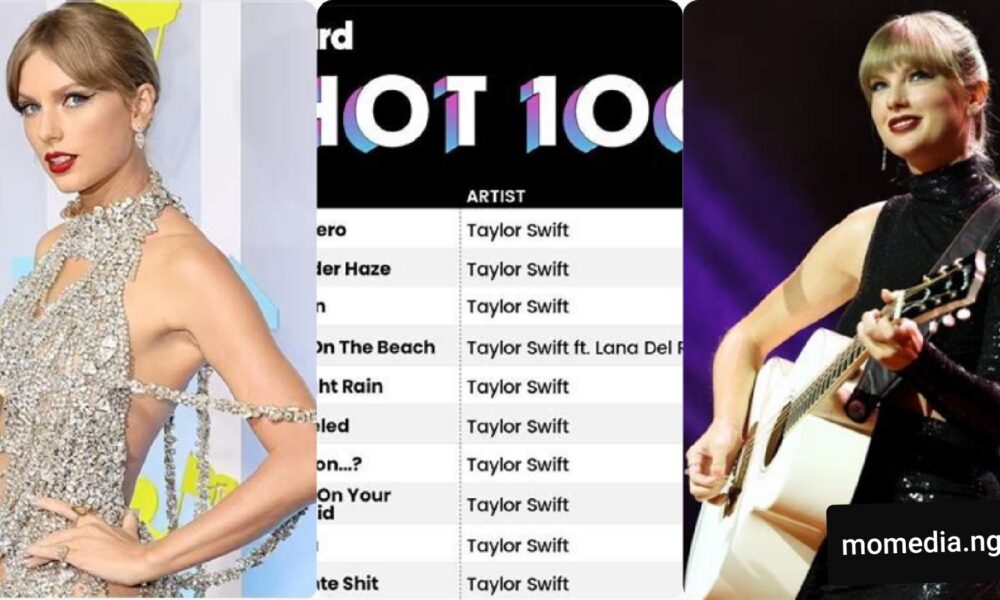 Taylor Swift Becomes The First Artist In Music History To Claim Entire Top 10 On The Billboard Hot 100