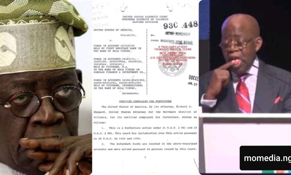 U.S. Court Releases Certified True Copies Of Bola Tinubu’s Dr¥g Dealing, Money L@under!ng Case