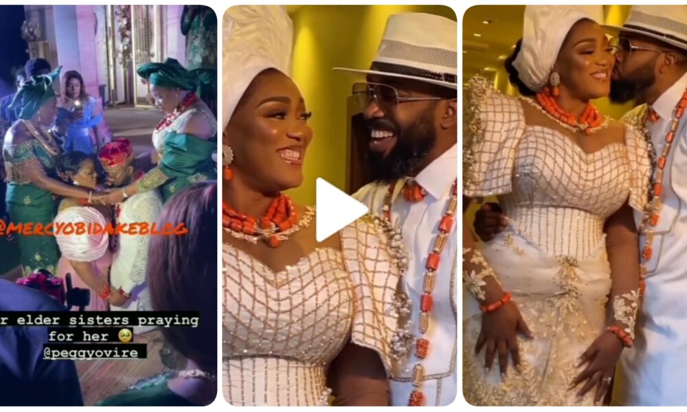 “You Will Never Look For Children”, Actress, Peggy Ovire Elder Sister Prays For Her At Her Wedding (VIDEO)