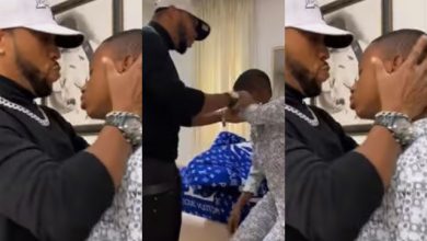 The boy is tired – Reactions as Charles Okocha wakes son from sleep, pesters him with foreign accent