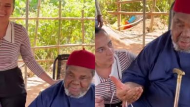 Legend- Viral video of Pete Edochie teaching Oyinbo lady Igbo language stirs reactions