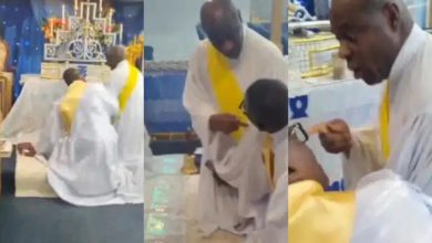 Video of clergymen struggling for who would conduct service in a white garment church goes viral