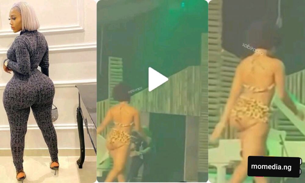 “Dem Suppose W!pe The Doctor C0rd For Neck” – Reactions As Video Of A Lady Whose Butt Implant Got Displaced During A Fashion Show Goes Viral On Social Media