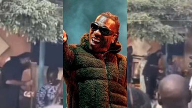 “Eye Service, baba don turn common person”- Reactions as Video of Burna Boy Pounding Yam on the Street With an Old Woman Trends