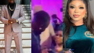 “Dem no dey shake woman o” – Reactions as Kogbagidi greets Bobrisky man-to-man style at event [Video]