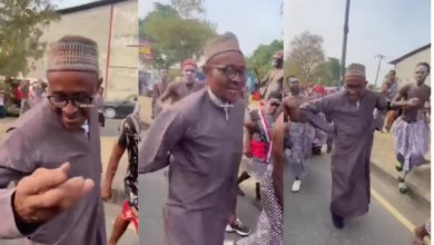 ‘Buhari’ stirs commotion at Peter Obi’s presidential homecoming campaign [video]