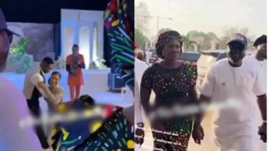 She's so humble:Moment bride went on her knees upon sighting Mercy Johnson and husband at her wedding -[video]