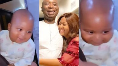 “This one nah Ned’s carbon copy” – Reactions as Regina Daniels shares clearer view of 2nd son, Khalifa - [video]