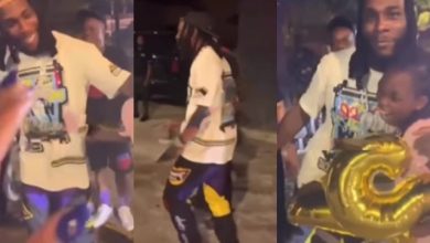 Moment Burna Boy granted 12-year-old girl’s birthday wish, gifts her cash [Watch video]